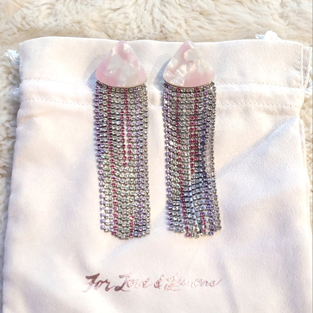 🍒NWT🍒 FOR LOVE & LEMONS CRYSTAL EARRINGS